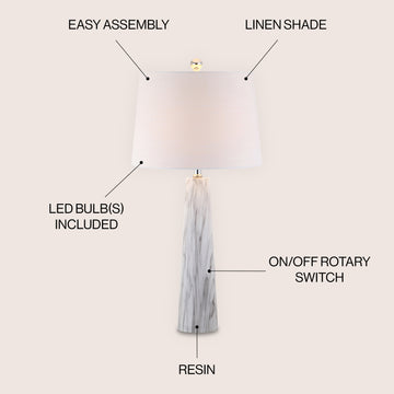 Bradley 29" Resin LED Table Lamp - JONATHAN Y